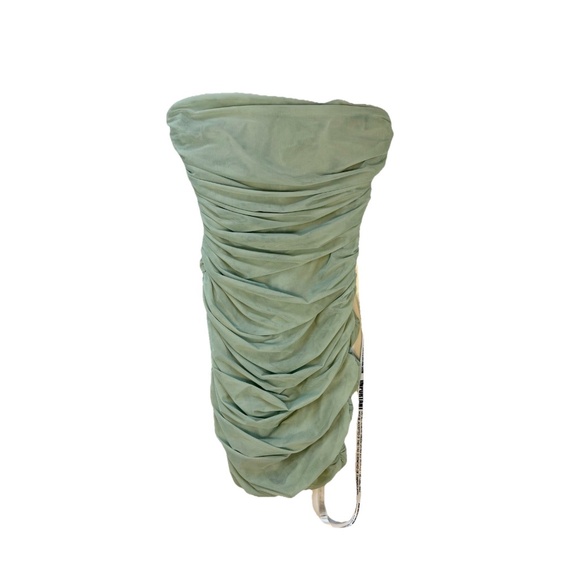 Mistress Rocks Size S Sitting Pretty Mint Mesh Cutout Ruched Mini Dress NWT - Picture 6 of 13